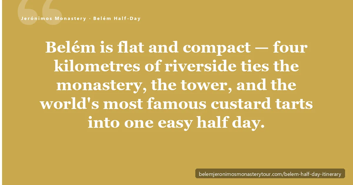 Belém half-day itinerary Lisbon — riverside view of Padrão dos Descobrimentos monument and the Tagus